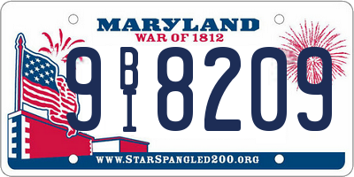 MD license plate 9BI8209