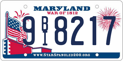 MD license plate 9BI8217