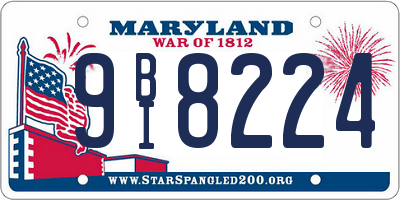 MD license plate 9BI8224