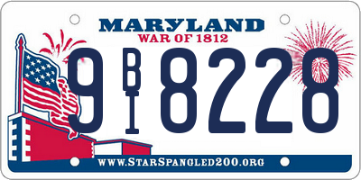 MD license plate 9BI8228