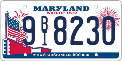 MD license plate 9BI8230