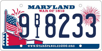 MD license plate 9BI8233