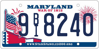 MD license plate 9BI8240