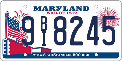 MD license plate 9BI8245