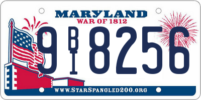 MD license plate 9BI8256