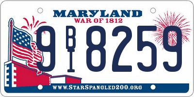 MD license plate 9BI8259
