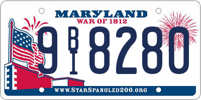 MD license plate 9BI8280