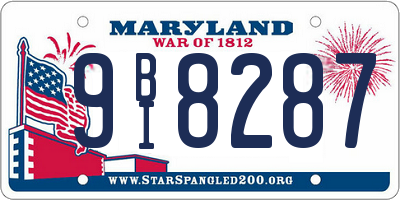 MD license plate 9BI8287