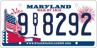 MD license plate 9BI8292
