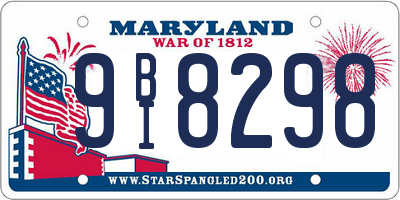 MD license plate 9BI8298