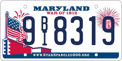 MD license plate 9BI8319