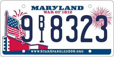 MD license plate 9BI8323