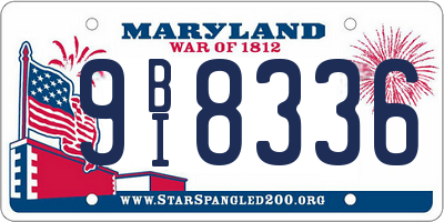 MD license plate 9BI8336