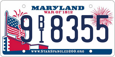 MD license plate 9BI8355