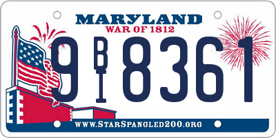 MD license plate 9BI8361