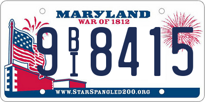 MD license plate 9BI8415