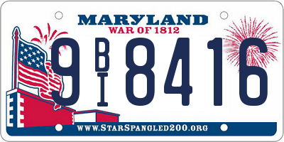 MD license plate 9BI8416