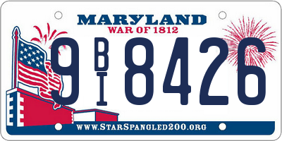 MD license plate 9BI8426