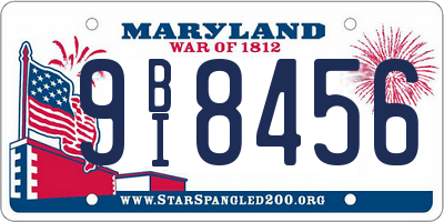 MD license plate 9BI8456