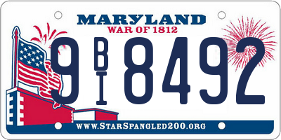 MD license plate 9BI8492
