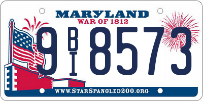 MD license plate 9BI8573