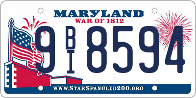MD license plate 9BI8594