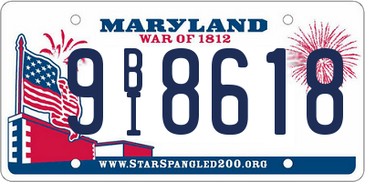 MD license plate 9BI8618