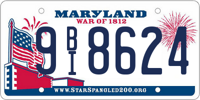 MD license plate 9BI8624