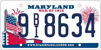 MD license plate 9BI8634