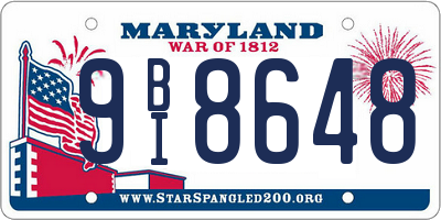 MD license plate 9BI8648