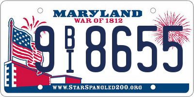 MD license plate 9BI8655