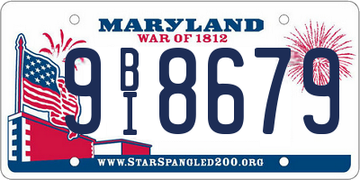 MD license plate 9BI8679