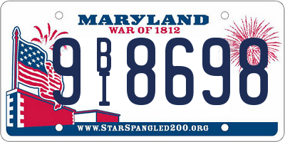 MD license plate 9BI8698