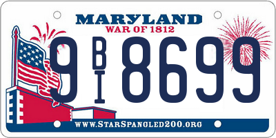 MD license plate 9BI8699