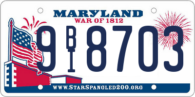 MD license plate 9BI8703