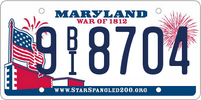 MD license plate 9BI8704