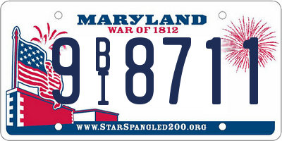 MD license plate 9BI8711