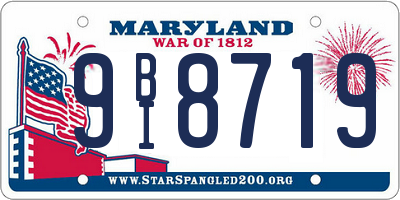 MD license plate 9BI8719