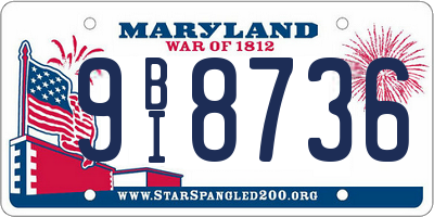 MD license plate 9BI8736
