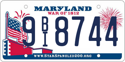 MD license plate 9BI8744