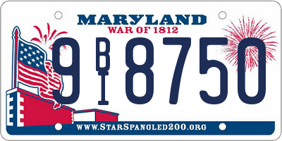 MD license plate 9BI8750