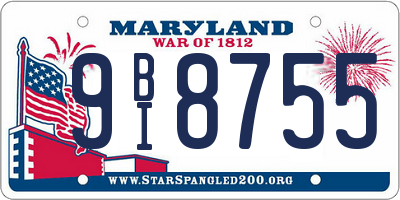 MD license plate 9BI8755