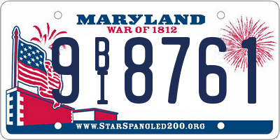 MD license plate 9BI8761