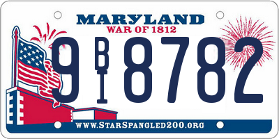 MD license plate 9BI8782