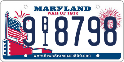 MD license plate 9BI8798