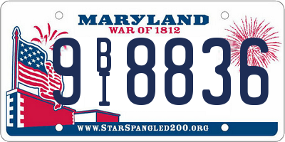 MD license plate 9BI8836