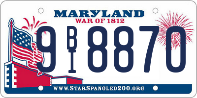 MD license plate 9BI8870
