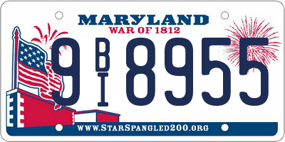 MD license plate 9BI8955