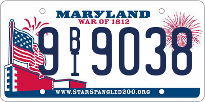 MD license plate 9BI9038