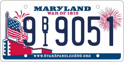 MD license plate 9BI9051